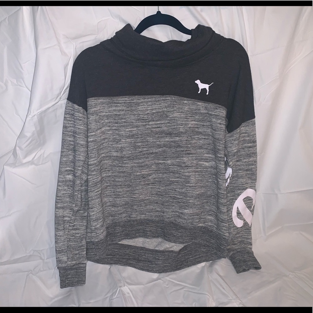 Trendy Pink ~ Victoria’s Secret Grey Sweatshirt